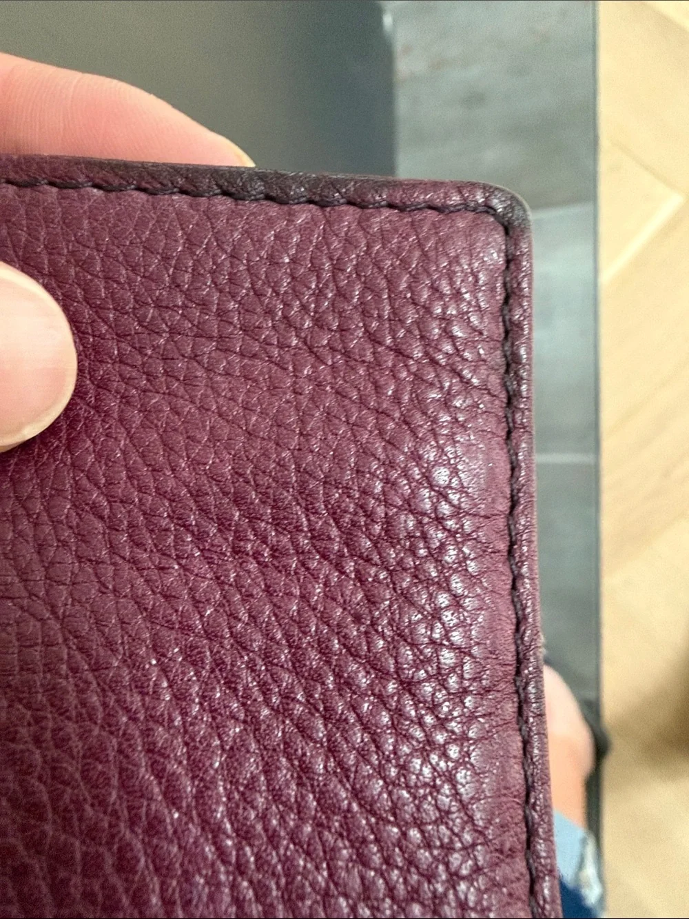 Genuine Leather Fossil Women's Long Wallet - Burgundy